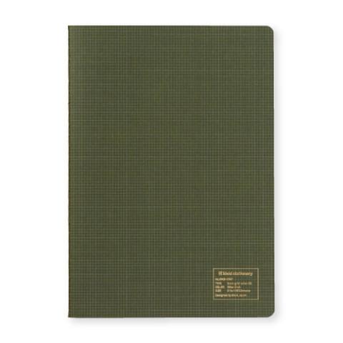 2mm Grid Notes A5 - Olive Drab - Cream Paper