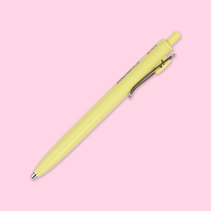Uni-ball One F 0.38 mm Gel Pen - Fade Yellow - Black Ink