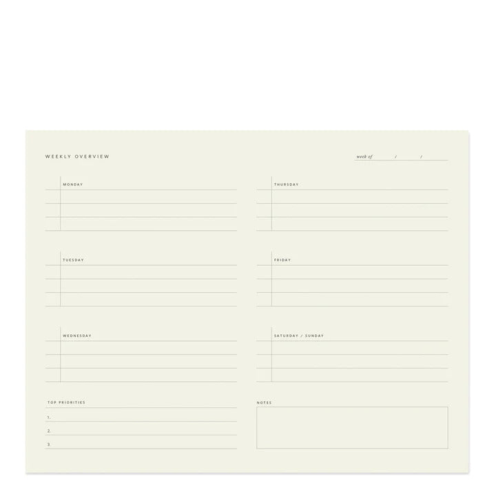 Weekly Overview Notepad