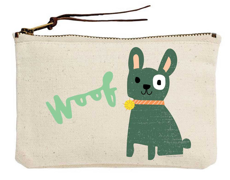 Woof Doggy Canvas Pouch